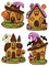 Halloween Houses Counted cross stitch kit with plastic canvas